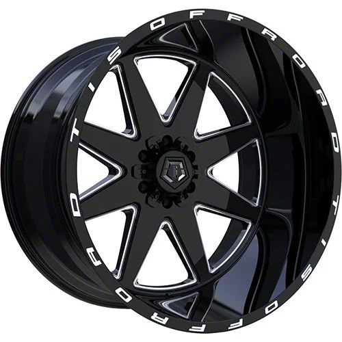 TIS 551BM Gloss Black Milled 8-Lug Wheel; 20x12; -44mm Offset (11-16 F-350 Super Duty SRW)