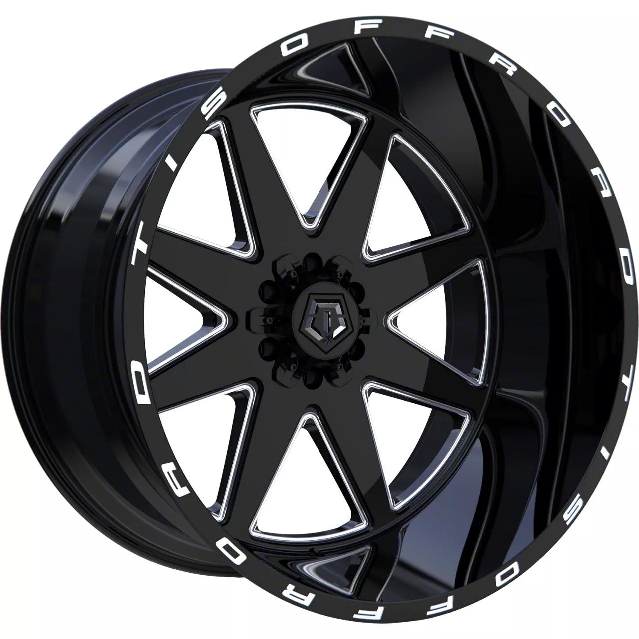 TIS 551BM Gloss Black Milled 8-Lug Wheel; 22x12; -44mm Offset (11-16 F-350 Super Duty SRW)