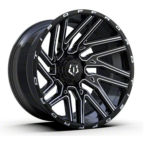 TIS 554BM Gloss Black Milled 8-Lug Wheel; 22x10; -19mm Offset (11-16 F-350 Super Duty SRW)