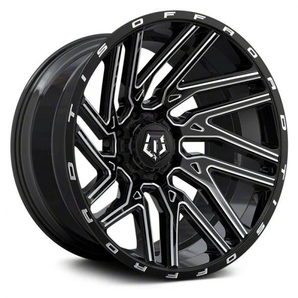 TIS 554BM Gloss Black Milled 8-Lug Wheel; 22x12; -44mm Offset (11-16 F-350 Super Duty SRW)
