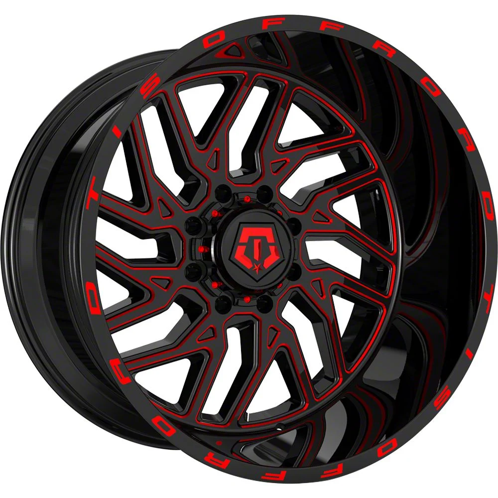 TIS 544BMR Gloss Black with Red Tint Accent 6-Lug Wheel; 20x12; -44mm Offset (15-20 F-150)