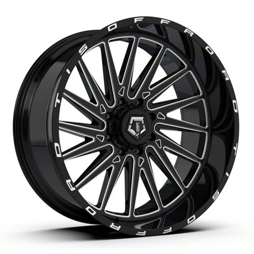 TIS 547B Gloss Black Milled 6-Lug Wheel; 22x12; -44mm Offset (15-20 F-150)