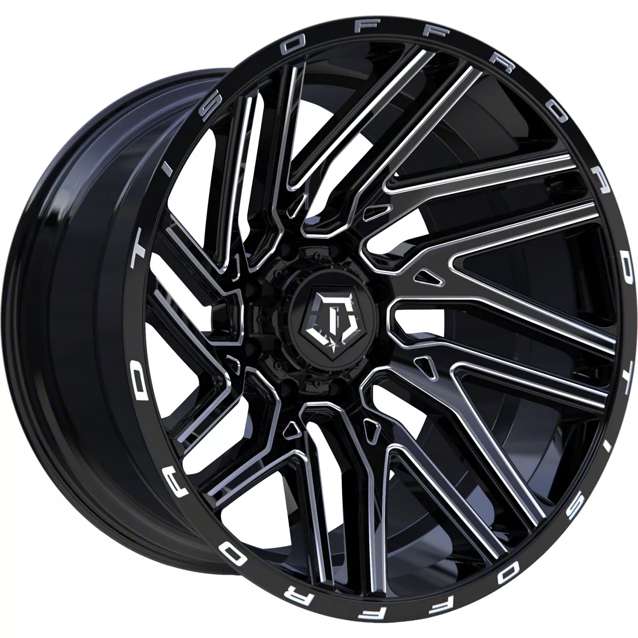 TIS 554BM Gloss Black Milled 6-Lug Wheel; 22x12; -44mm Offset (15-20 F-150)