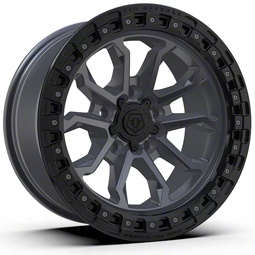 TIS 556AB Satin Anthracite with Black Simulated Bead Ring 6-Lug Wheel; 17x9; -12mm Offset (15-20 F-150)