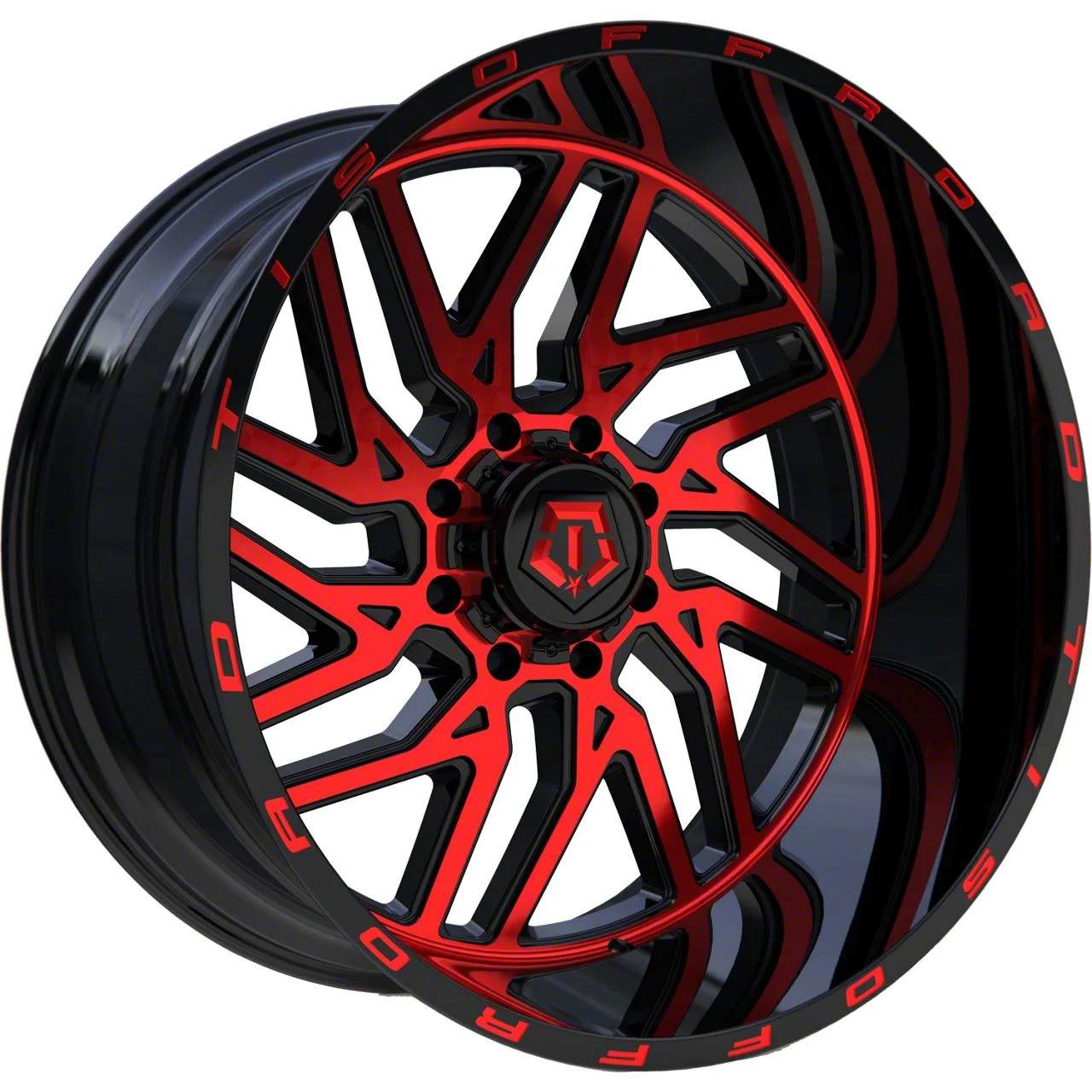 TIS 544MBR Gloss Black with Red Tint Accent 6-Lug Wheel; 20x10; -12mm Offset (21-26 F-150)
