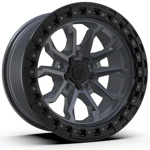 TIS 556AB Satin Anthracite with Black Simulated Bead Ring 6-Lug Wheel; 17x9; -12mm Offset (21-26 F-150)