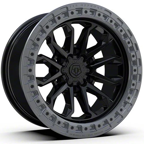TIS 556BA Satin Black with Anthracite Simulated Bead Ring 6-Lug Wheel; 17x9; -12mm Offset (21-26 F-150)