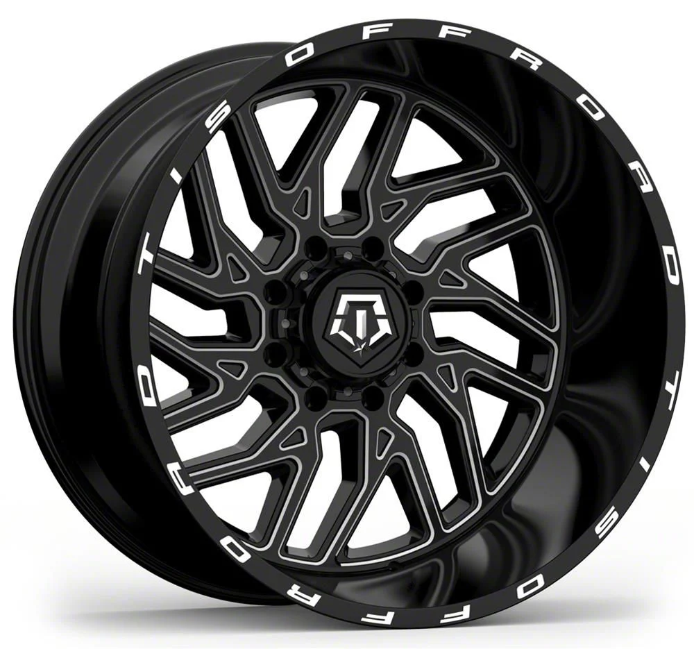 TIS 544BM Gloss Black Milled 8-Lug Wheel; 20x12; -44mm Offset (17-22 F-350 Super Duty SRW)
