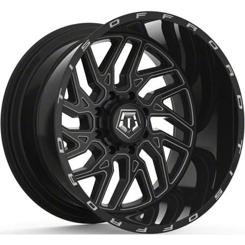 TIS 544BM Gloss Black Milled 8-Lug Wheel; 24x14; -76mm Offset (17-22 F-350 Super Duty SRW)
