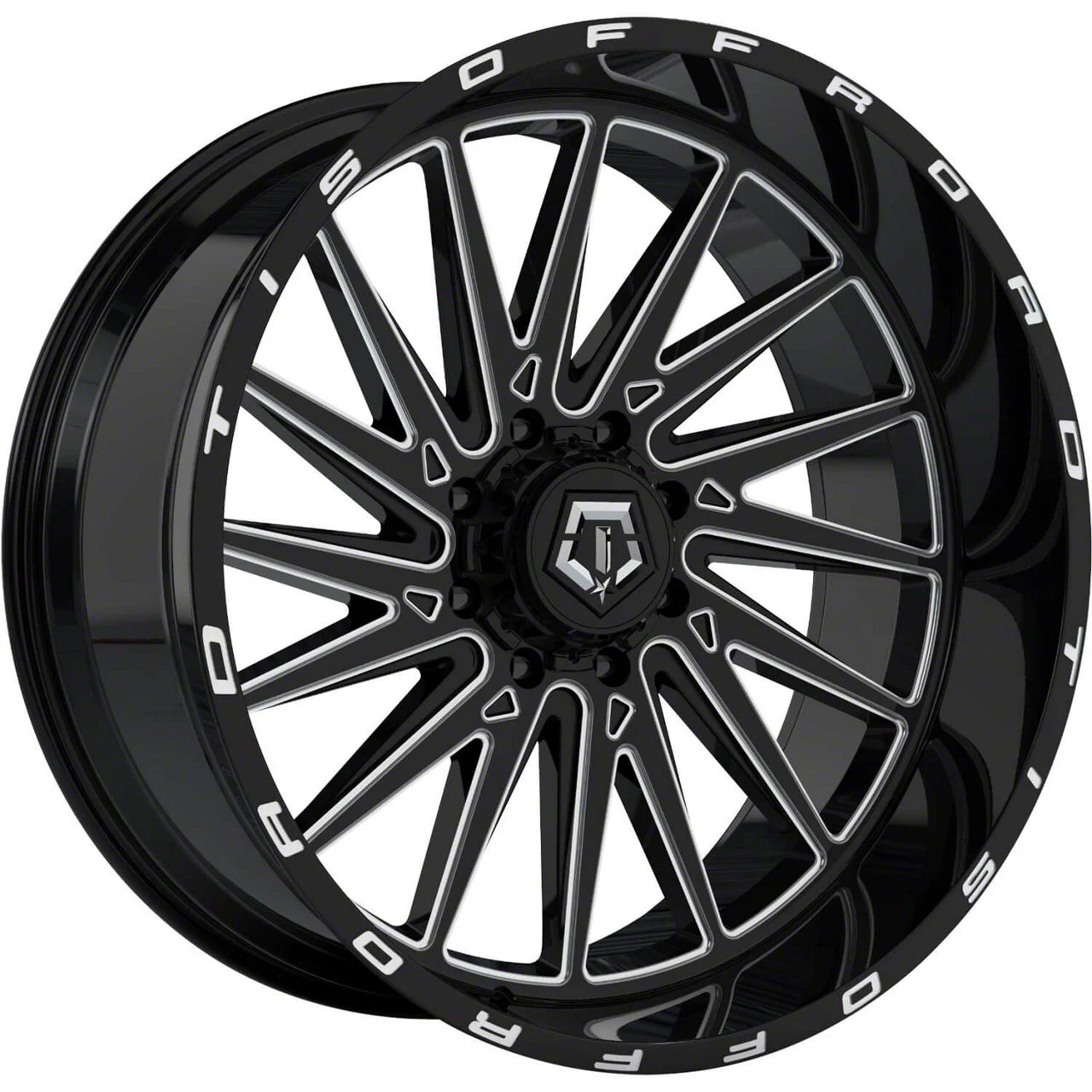 TIS 547B Gloss Black Milled 8-Lug Wheel; 22x12; -44mm Offset (17-22 F-350 Super Duty SRW)