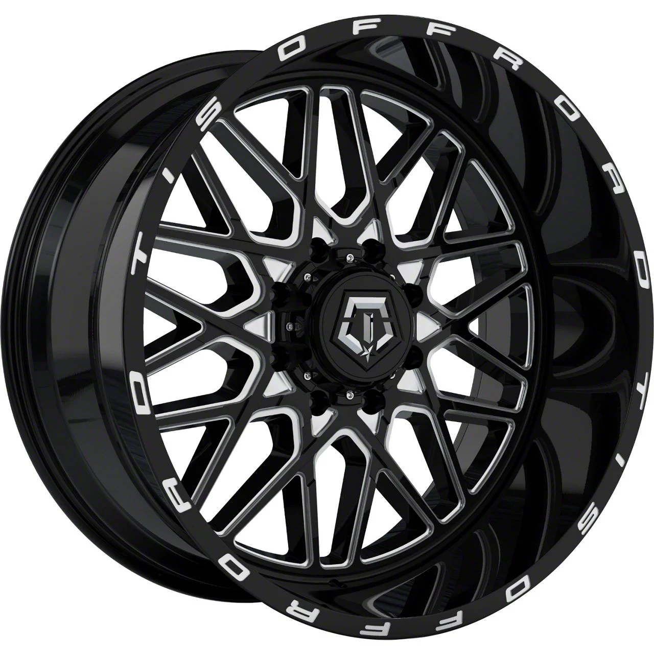 TIS 548BM Gloss Black Milled 8-Lug Wheel; 22x12; -44mm Offset (17-22 F-350 Super Duty SRW)
