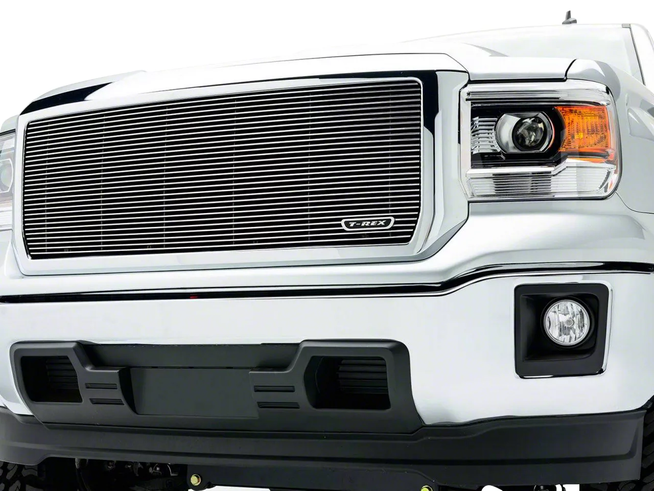 T-REX Grilles Billet Series Upper Grille Insert; Polished (14-15 Sierra 1500, Excluding Denali)