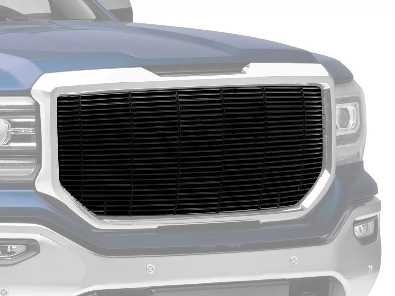 T-REX Grilles Laser Billet Series Upper Grille Insert with Logo Insert; Black (16-18 Sierra 1500)