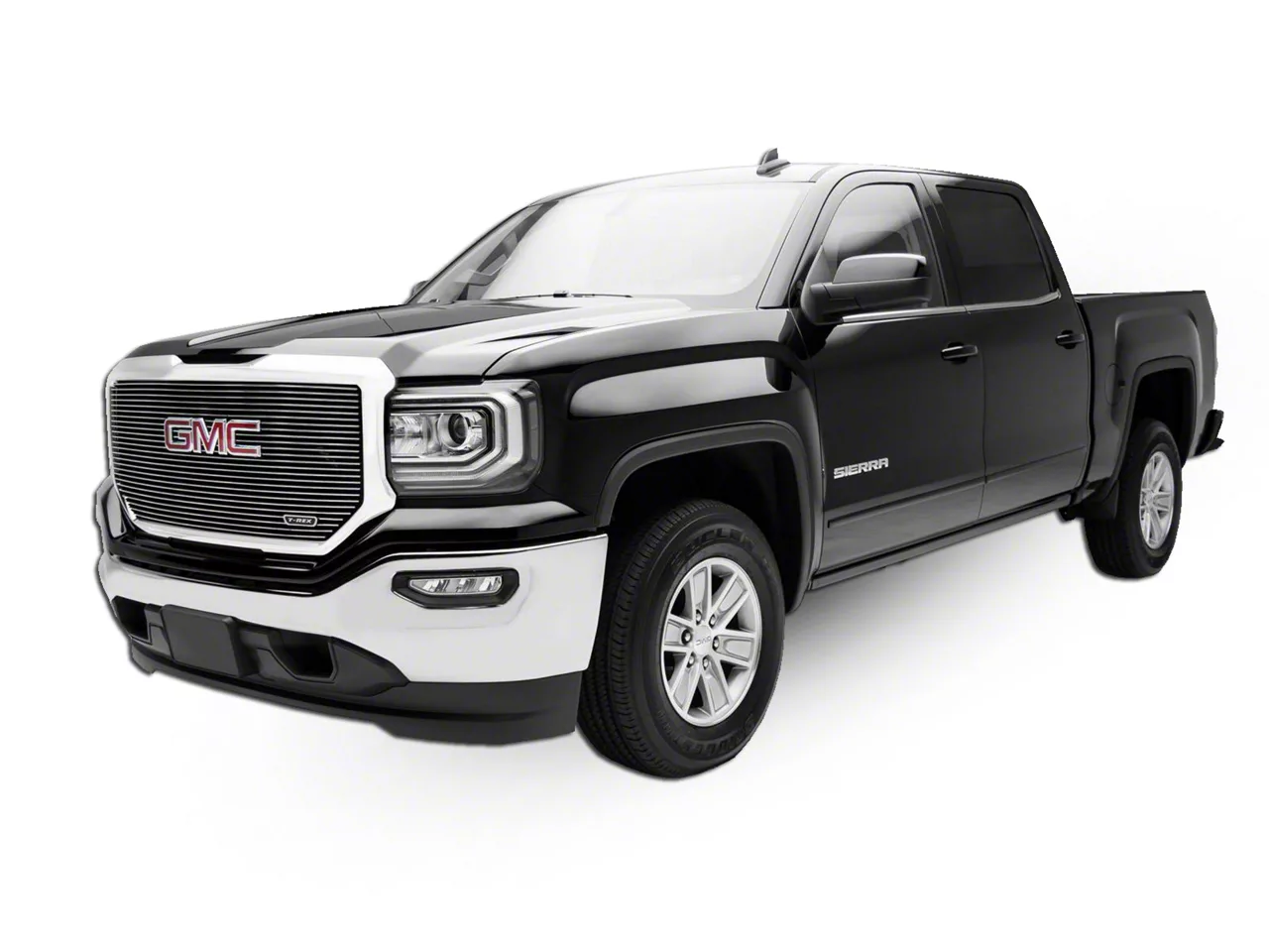 T-REX Grilles Laser Billet Series Upper Grille Insert with Logo Insert; Polished (16-18 Sierra 1500)