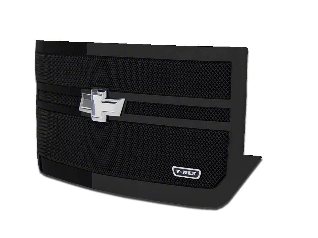 T-REX Grilles Upper Class Series Mesh 2-Bar Design Upper Replacement Grille; Black (16-18 Silverado 1500)