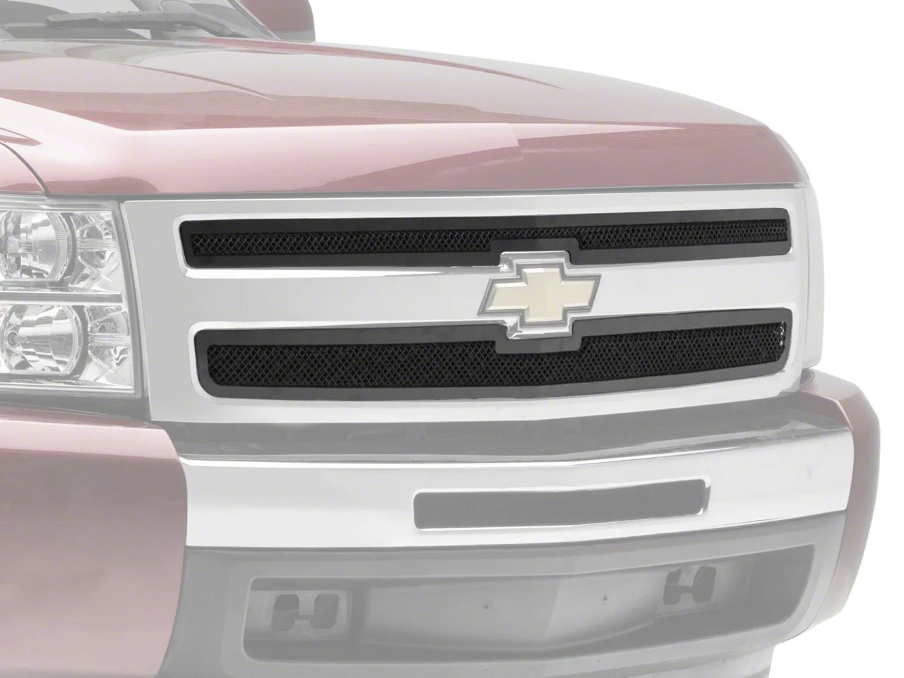 T-REX Grilles Upper Class Series Mesh Upper Overlay Grilles; Black (07-13 Silverado 1500)