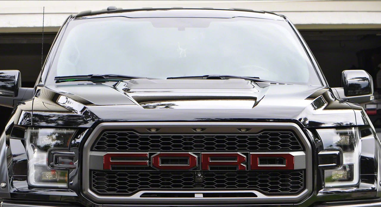 Front Grille Letter Overlays; Ruby Red (17-20 F-150 Raptor)
