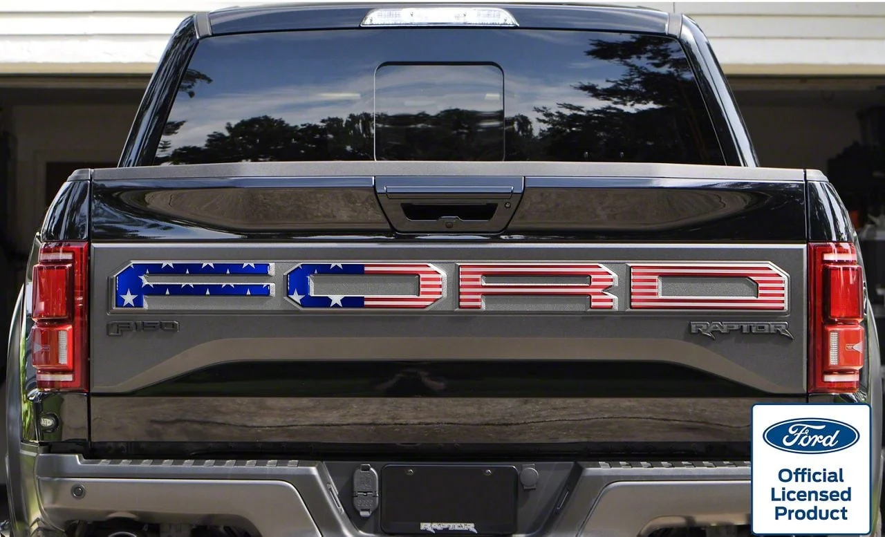 Tailgate Letter Overlays; American Flag Edition (19-20 F-150 Raptor w/ Tailgate Applique)
