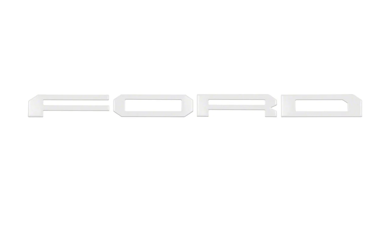 Tailgate Letter Overlays; Gloss White (17-20 F-150 Raptor w/ Tailgate Applique)
