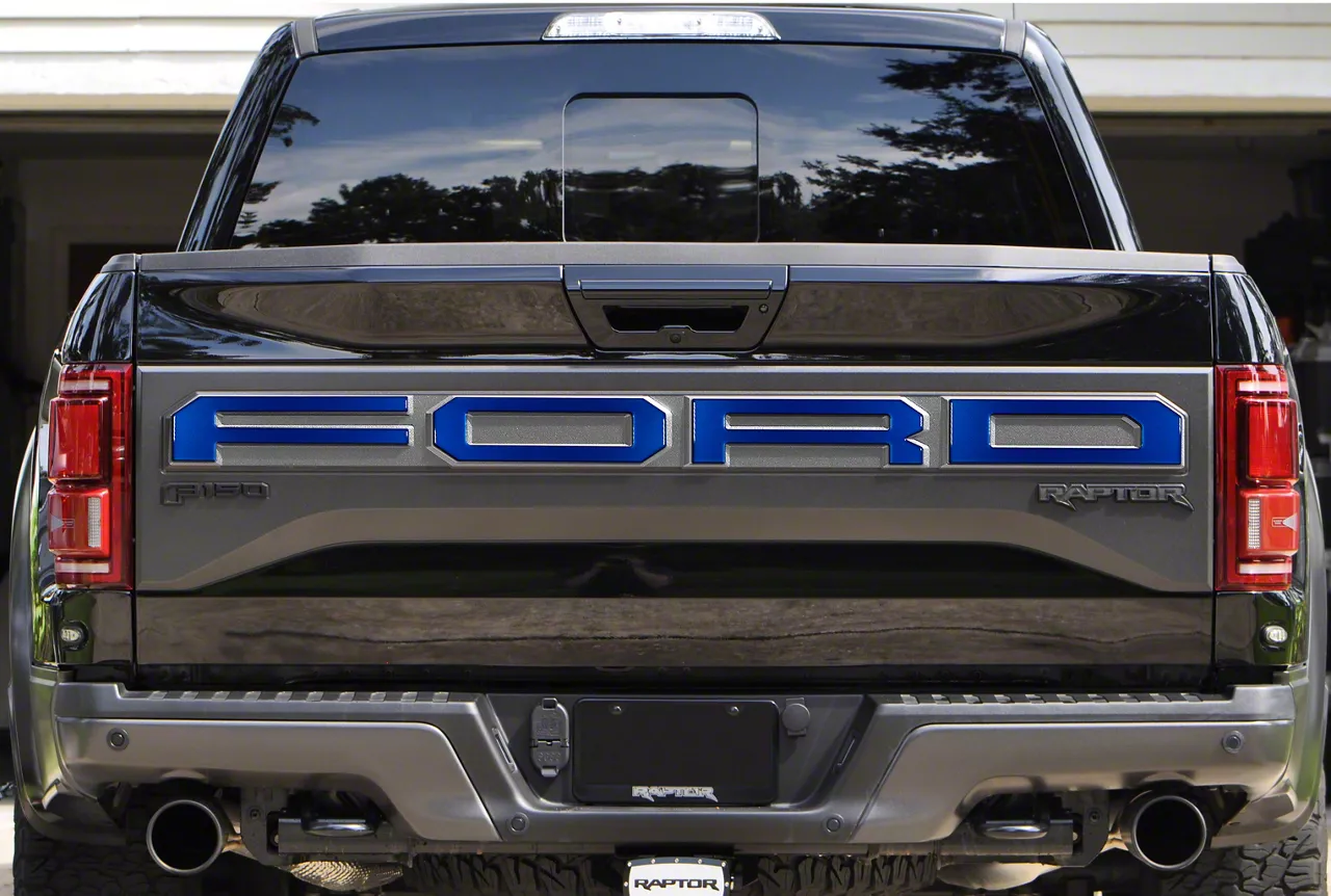 Tailgate Letter Overlays; Lightning Blue (17-18 F-150 Raptor w/ Tailgate Applique)