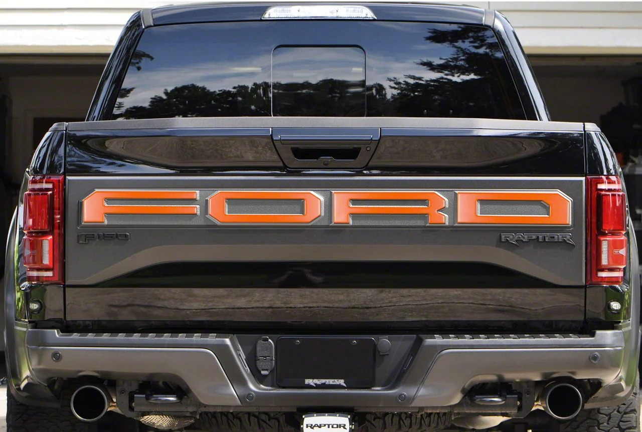 Tailgate Letter Overlays; Matte Orange (17-18 F-150 Raptor w/ Tailgate Applique)
