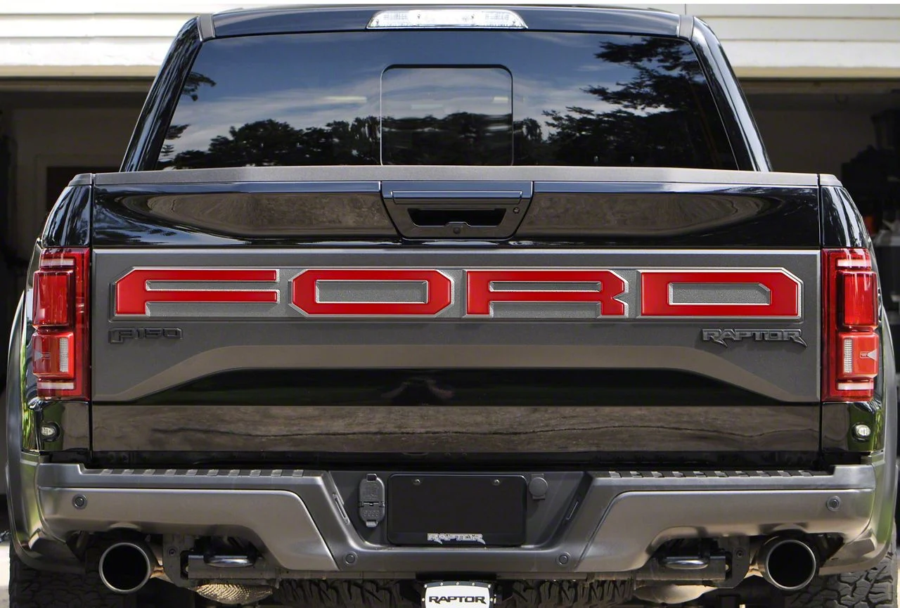 Tailgate Letter Overlays; Matte Red (17-18 F-150 Raptor w/ Tailgate Applique)