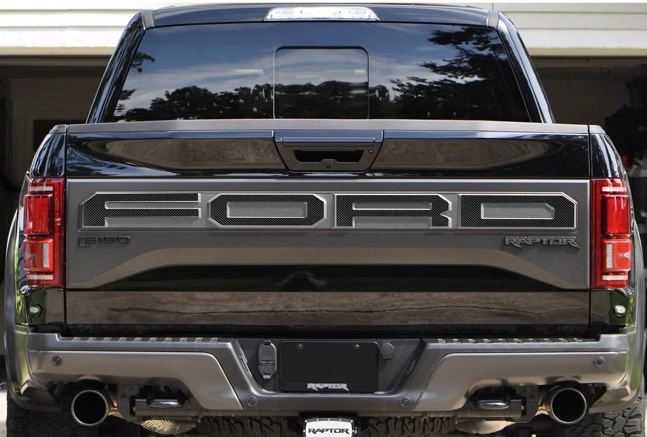 Tailgate Letter Overlays; Raw Carbon Fiber (17-18 F-150 Raptor w/ Tailgate Applique)