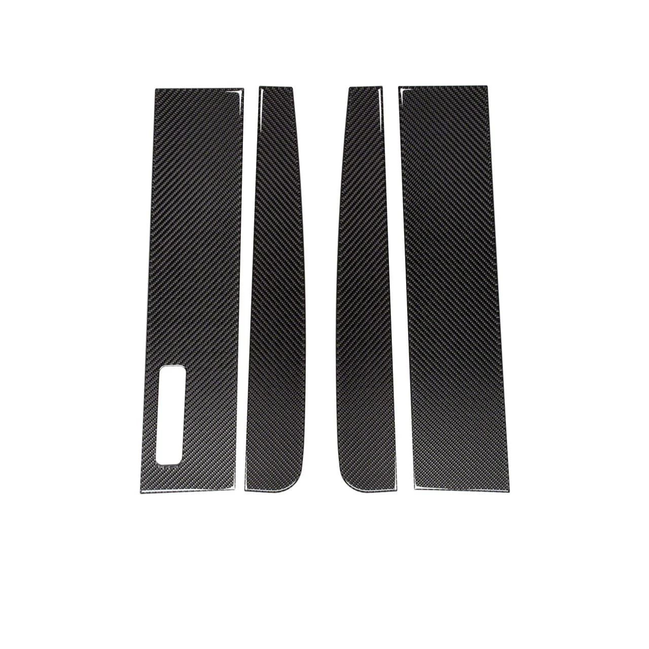 Door Pillar Accent Trim; Domed Carbon Fiber (17-22 F-350 Super Duty)