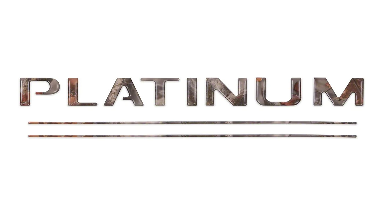 Tailgate Insert Letters; Camouflage (17-19 F-350 Super Duty Platinum)