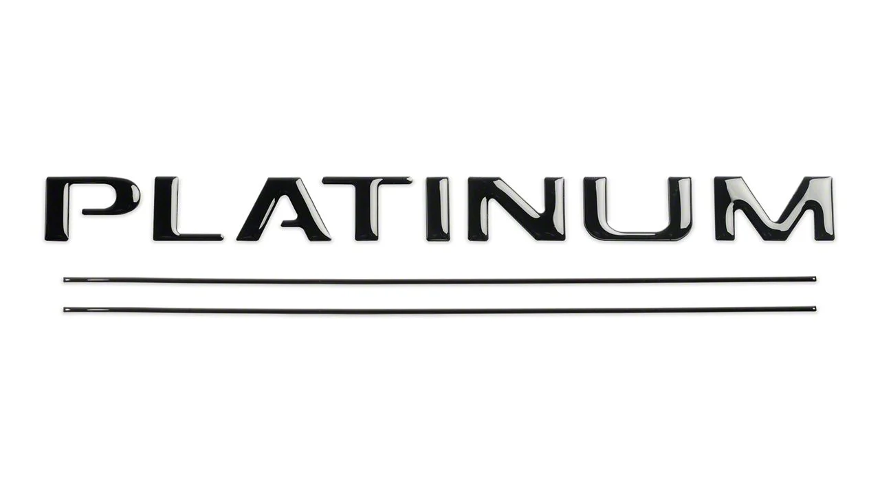 Tailgate Insert Letters; Gloss Black (17-19 F-350 Super Duty Platinum)