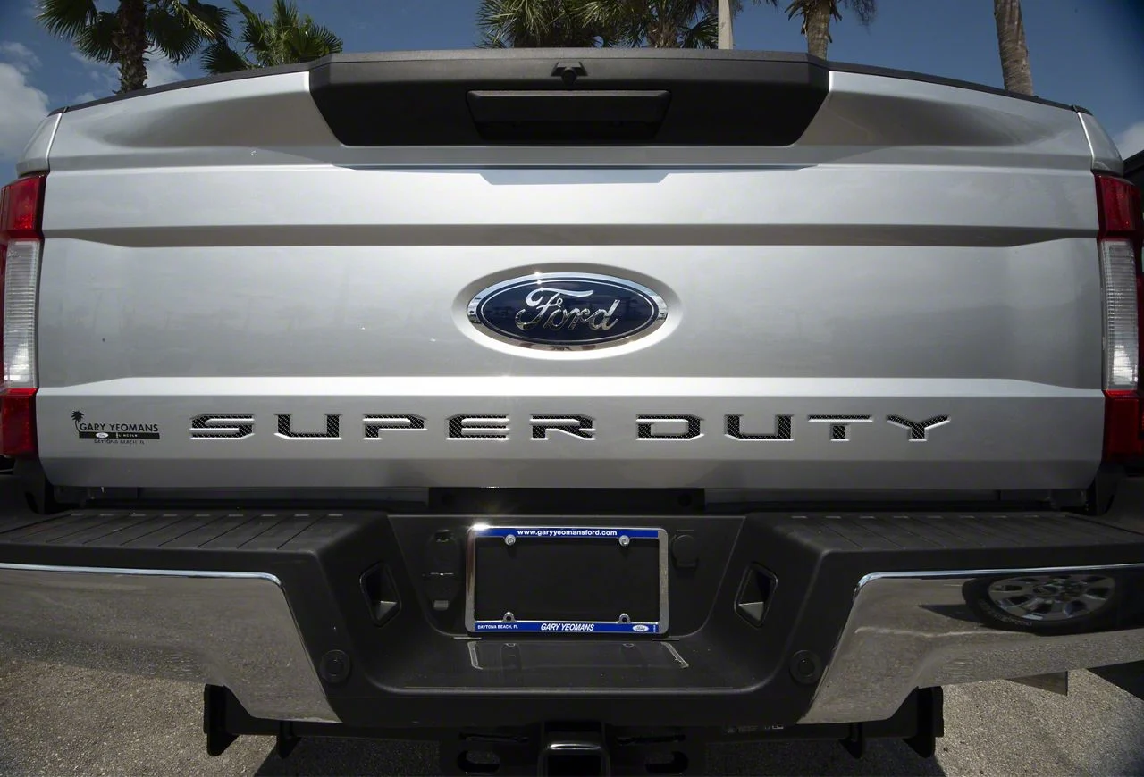 Tailgate Insert Letters; Raw Carbon Fiber (17-19 F-350 Super Duty)