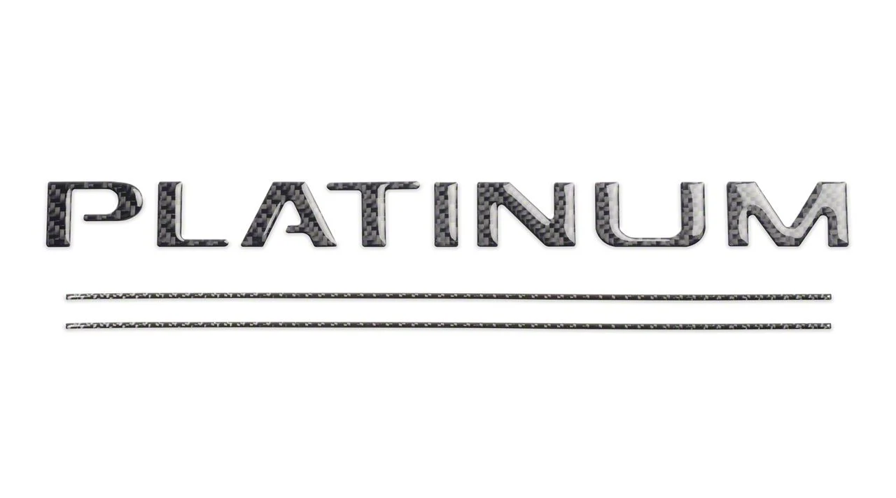 Tailgate Insert Letters; Domed Carbon Fiber (17-19 F-250 Super Duty Platinum)