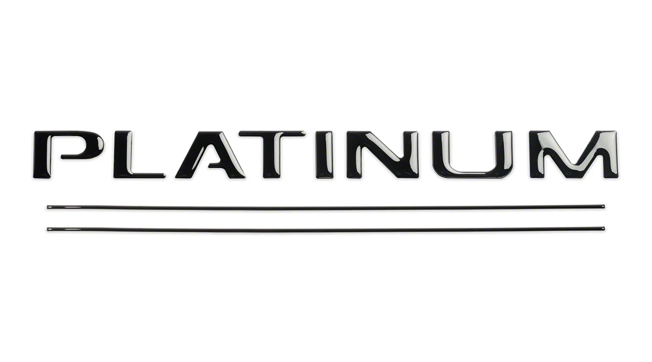 Tailgate Insert Letters; Gloss Black (17-19 F-250 Super Duty Platinum)