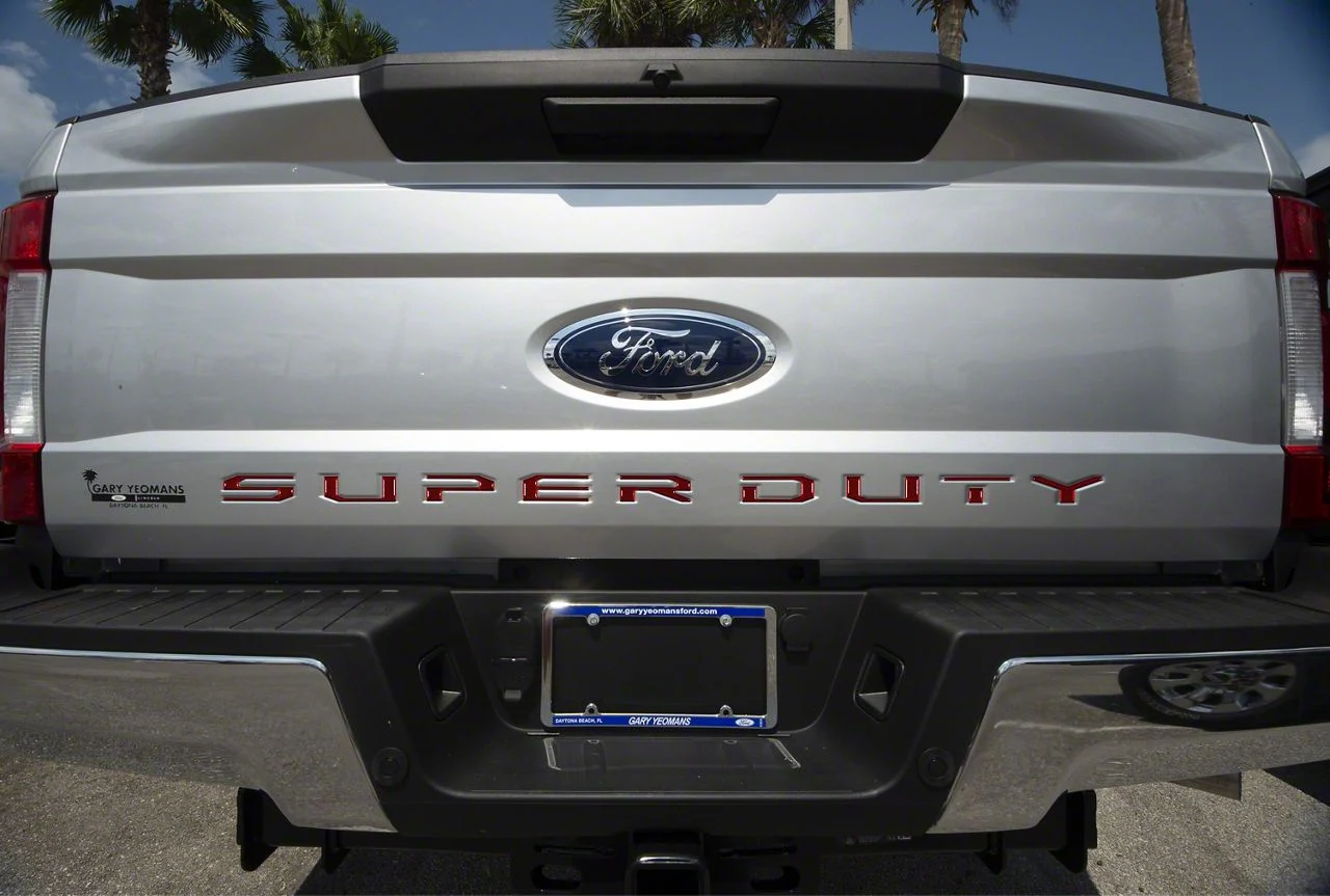 Tailgate Insert Letters; Ruby Red (17-19 F-250 Super Duty)