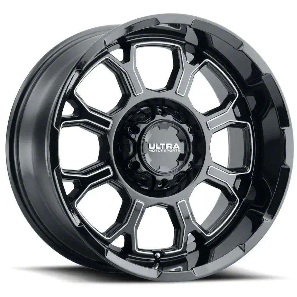 Ultra Wheels Commander Gloss Black Milled 6-Lug Wheel; 18x9; 12mm Offset (15-20 Tahoe)