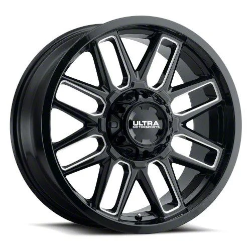 Ultra Wheels Butcher Gloss Black Milled 8-Lug Wheel; 20x10; -25mm Offset (17-22 F-250 Super Duty)