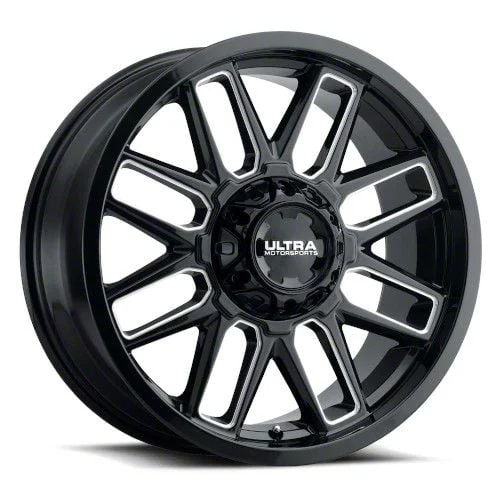 Ultra Wheels Butcher Gloss Black Milled 8-Lug Wheel; 20x9; 18mm Offset (17-22 F-250 Super Duty)