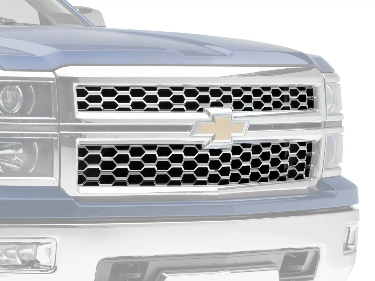 Upper Grille Overlay; Chrome (14-15 Silverado 1500 LT, WT)