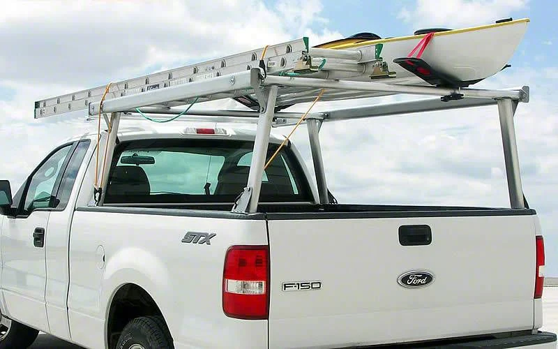 US Rack Schooner Rack with Standard Legs; Brushed (04-26 Silverado 1500 w/ 5.80-Foot Short Box)