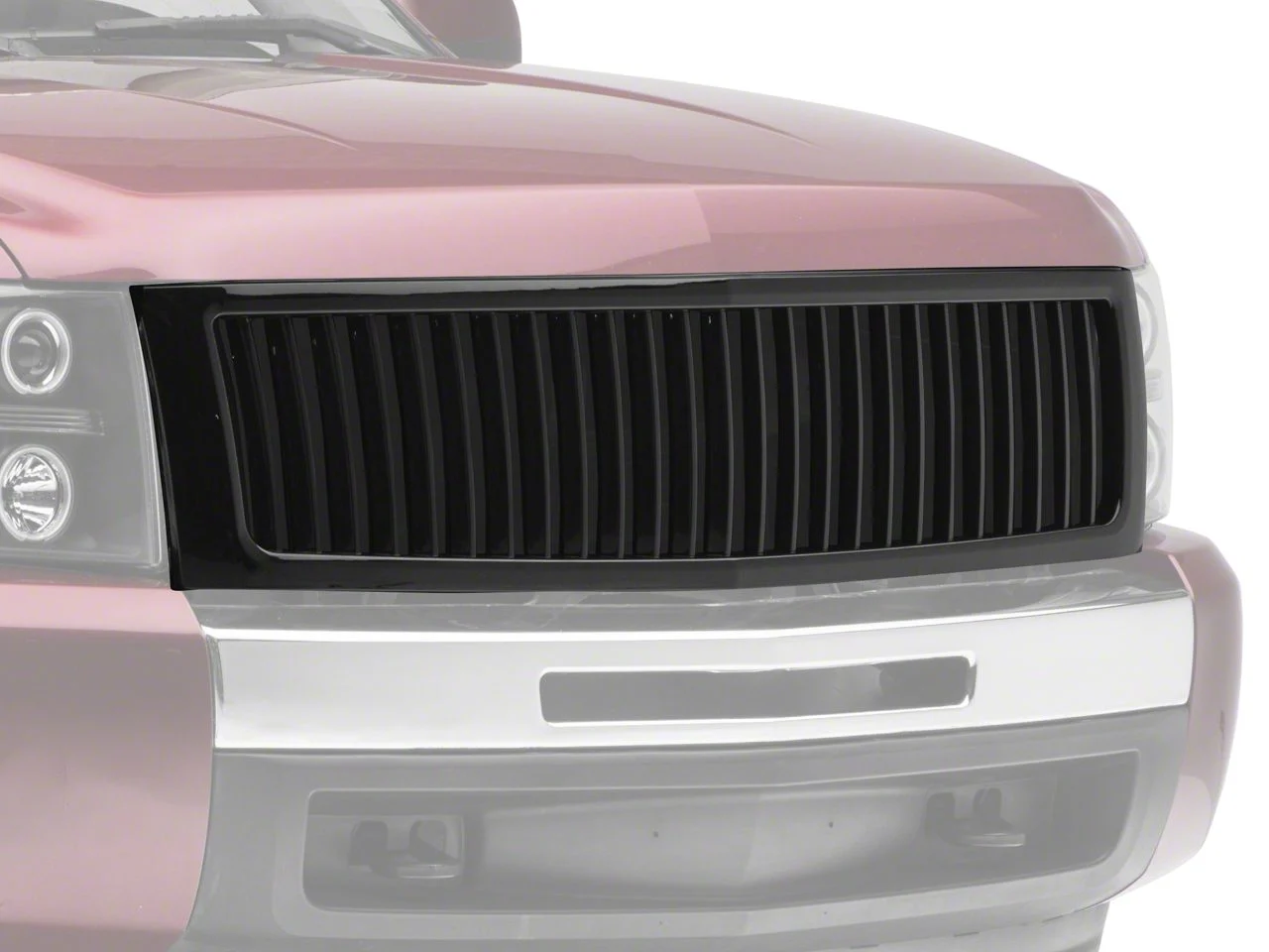 Vertical Upper Replacement Grille; Black (07-13 Silverado 1500)