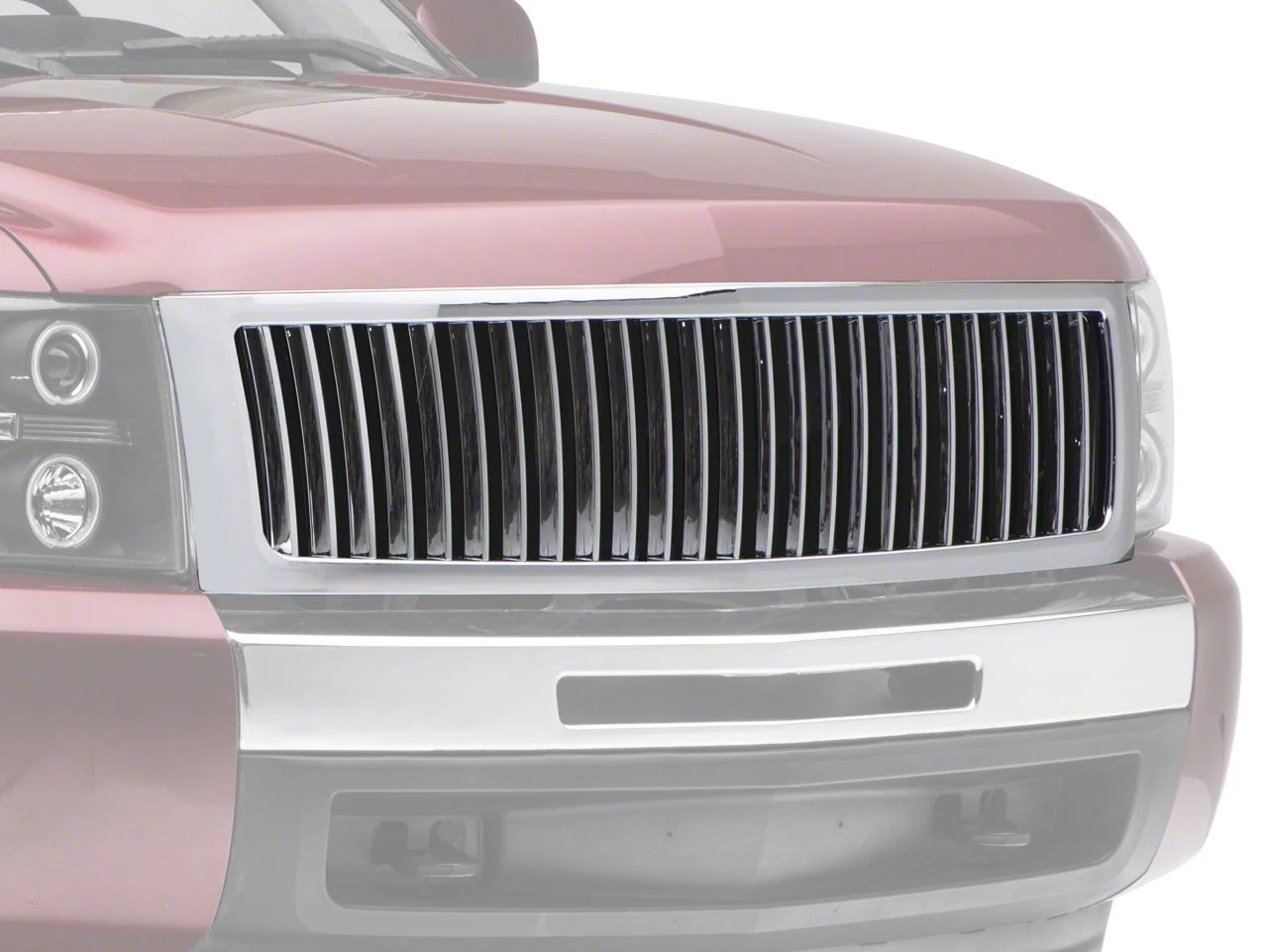 Vertical Upper Replacement Grille; Chrome (07-13 Silverado 1500)