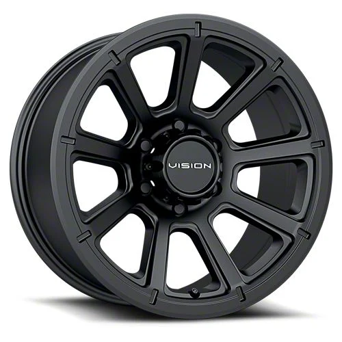 Turbine Matte Black 6-Lug Wheel; 17x8.5; 18mm Offset (07-13 Sierra 1500)
