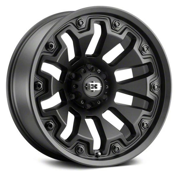 Armor Satin Black with Black Bolt Inserts 6-Lug Wheel; 20x9; 12mm Offset (07-13 Sierra 1500)
