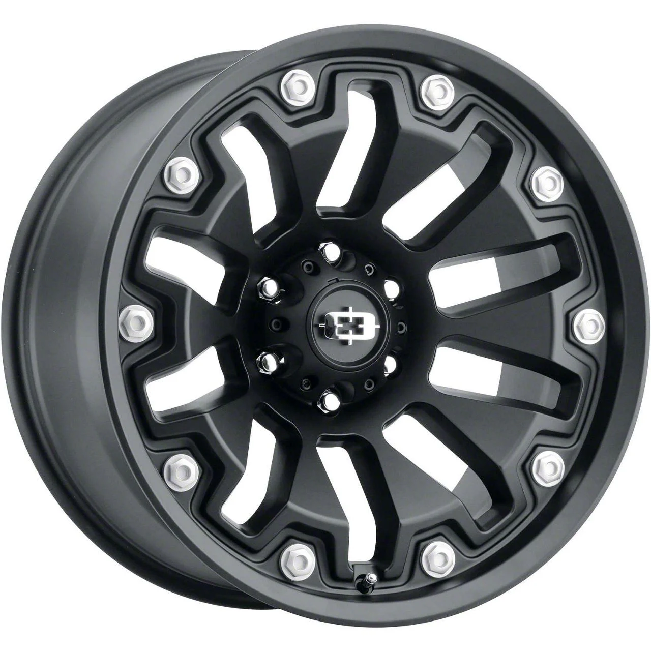 Armor Satin Black with Black Bolt Inserts 6-Lug Wheel; 18x9; -12mm Offset (07-13 Silverado 1500)