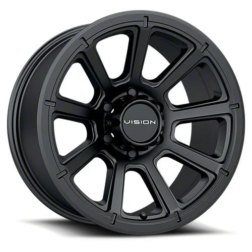 Turbine Matte Black 6-Lug Wheel; 17x8.5; 18mm Offset (14-18 Sierra 1500)
