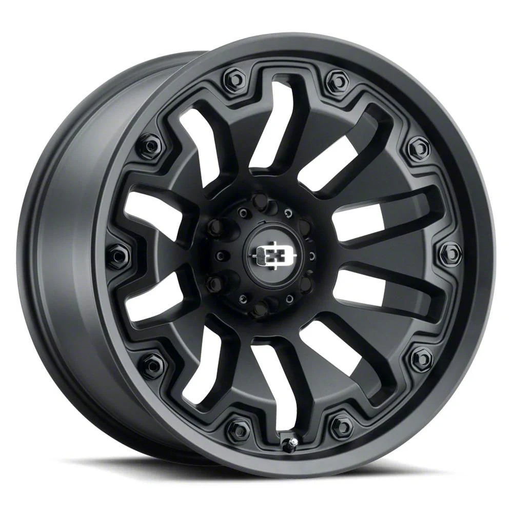 Armor Satin Black with Black Bolt Inserts 6-Lug Wheel; 18x9; 12mm Offset (15-20 Tahoe)