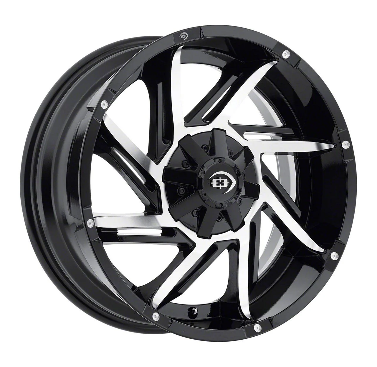 Prowler Gloss Black Machined 6-Lug Wheel; 17x9; -12mm Offset (15-20 Tahoe)