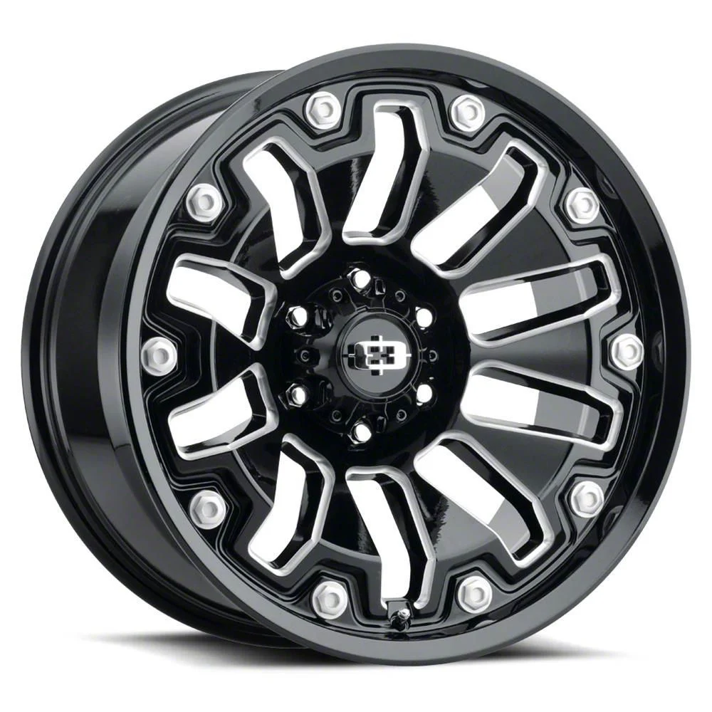 Armor Gloss Black Milled 6-Lug Wheel; 18x9; -12mm Offset (21-26 Tahoe)