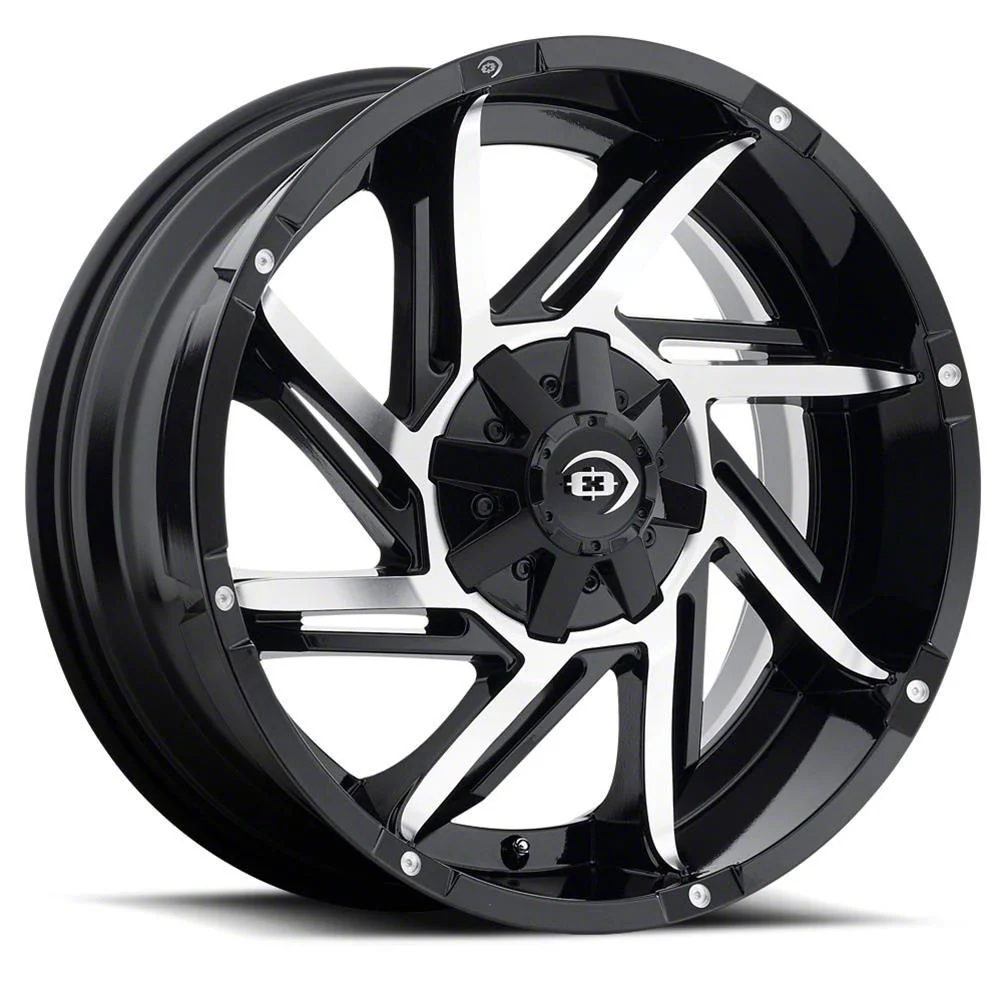 Prowler Gloss Black Machined 6-Lug Wheel; 20x9; -12mm Offset (21-26 Tahoe)