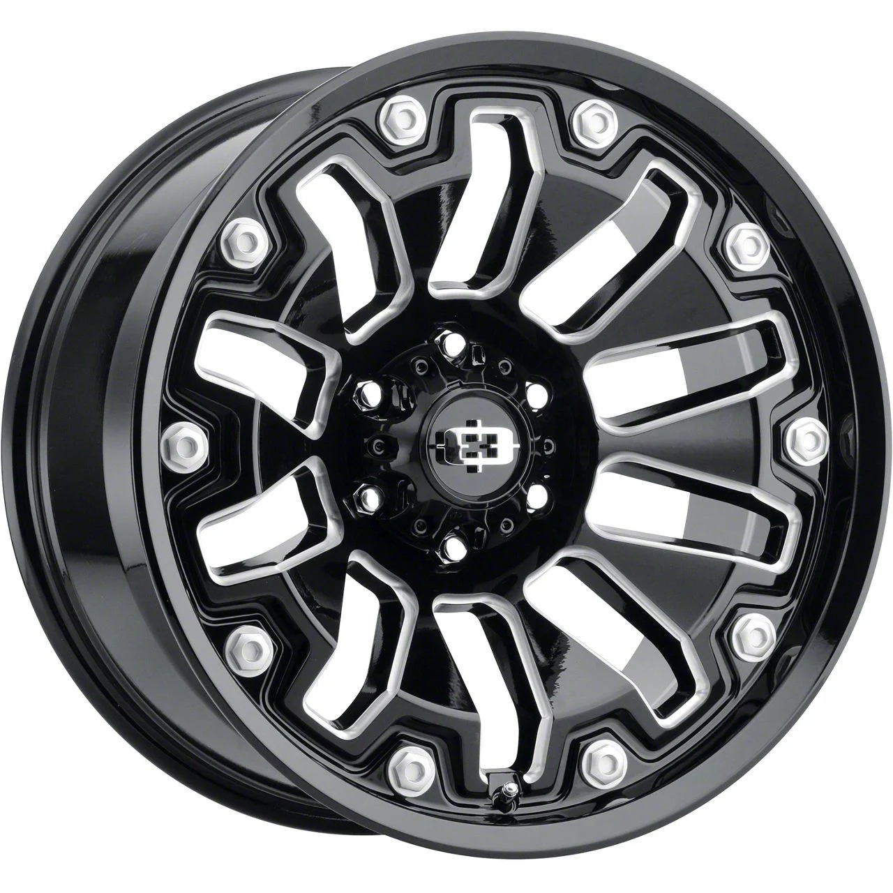 Armor Gloss Black Milled 8-Lug Wheel; 20x9; 12mm Offset (11-16 F-350 Super Duty SRW)